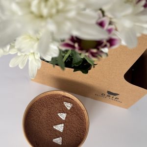 Tiramisu gift box Ottawa with flowers by DRIP Artisan Tiramisu