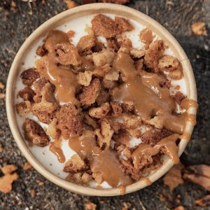Caramel Apple Crumble Tiramisu with caramelized apples and buttery crumble by DRIP in Ottawa